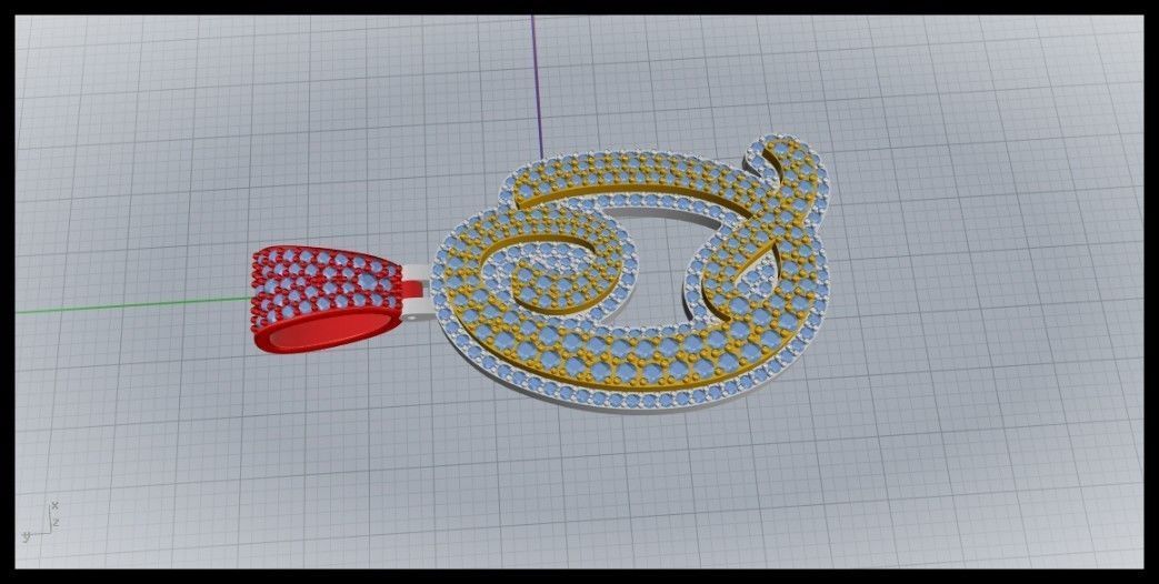 Q CURVED FONT PENDANT 3D print model_2