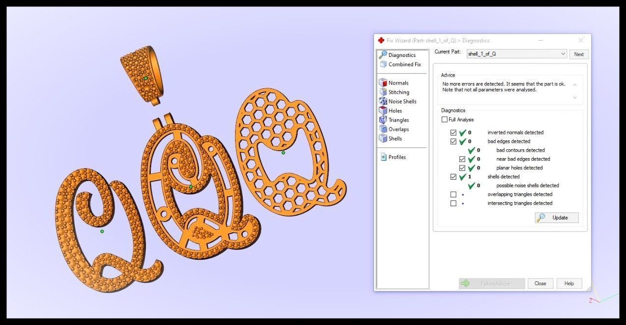 Q CURVED FONT PENDANT 3D print model_10