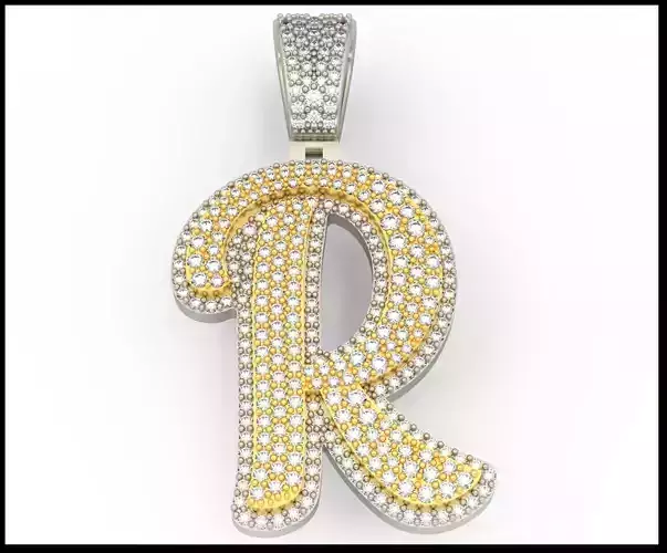 R CURVED FONT PENDANT 3D print model