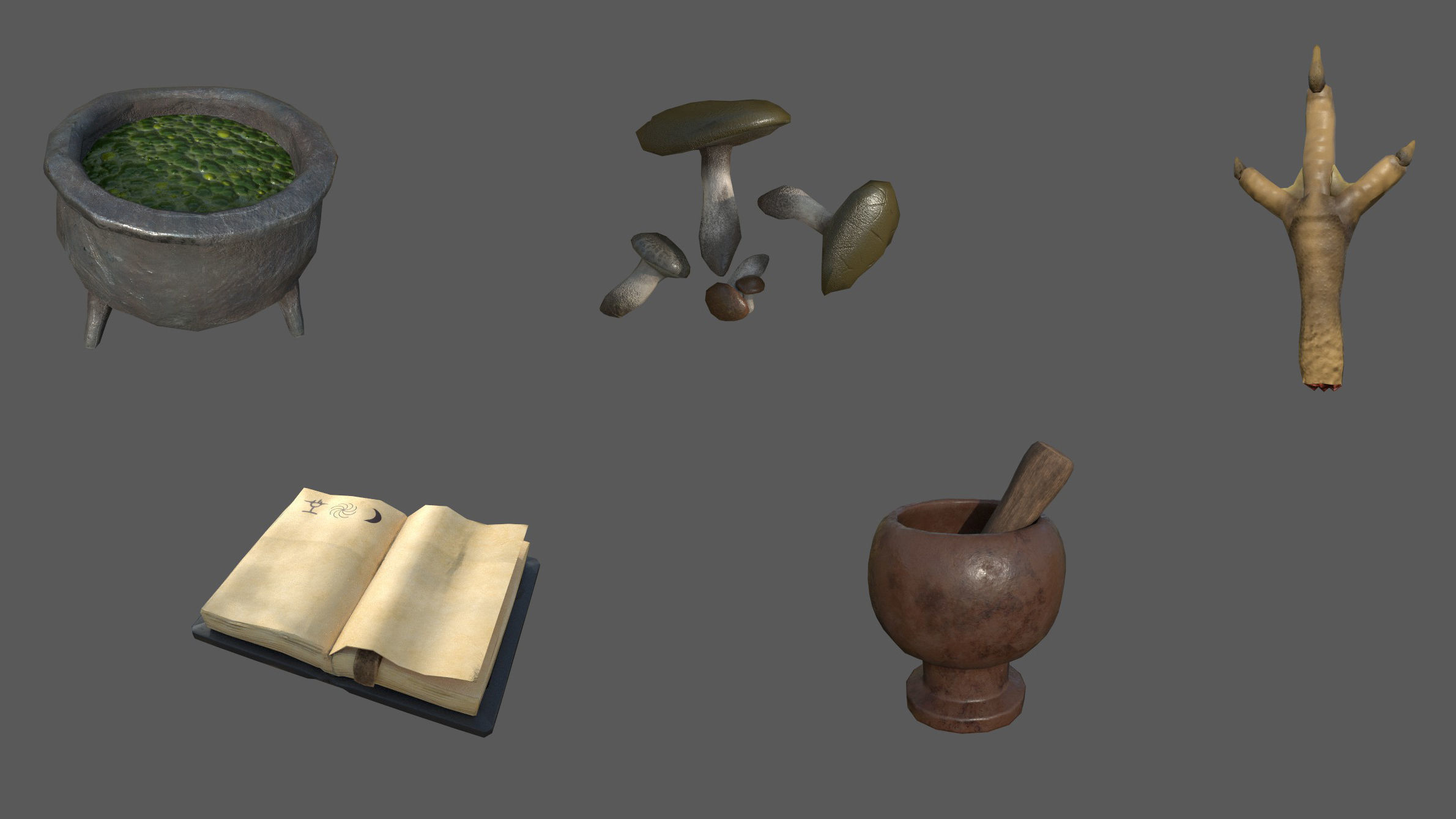 Alchemist Items Stylized  Low-poly 3D model_2