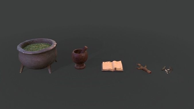 Alchemist Items Stylized  Low-poly 3D model