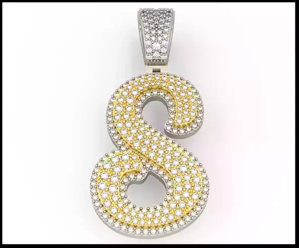S CURVED FONT PENDANT 3D print model