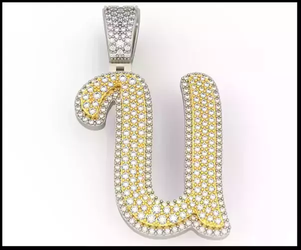 U CURVED FONT PENDANT