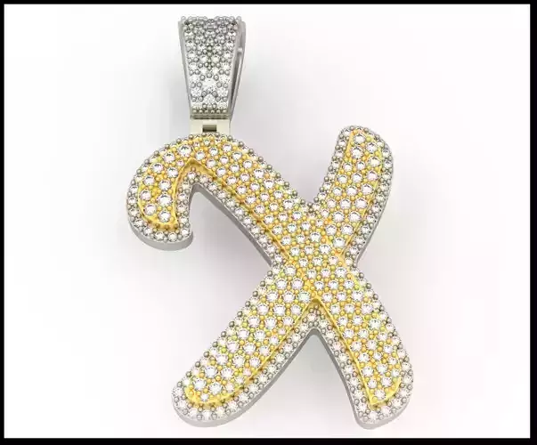 X CURVED FONT PENDANT