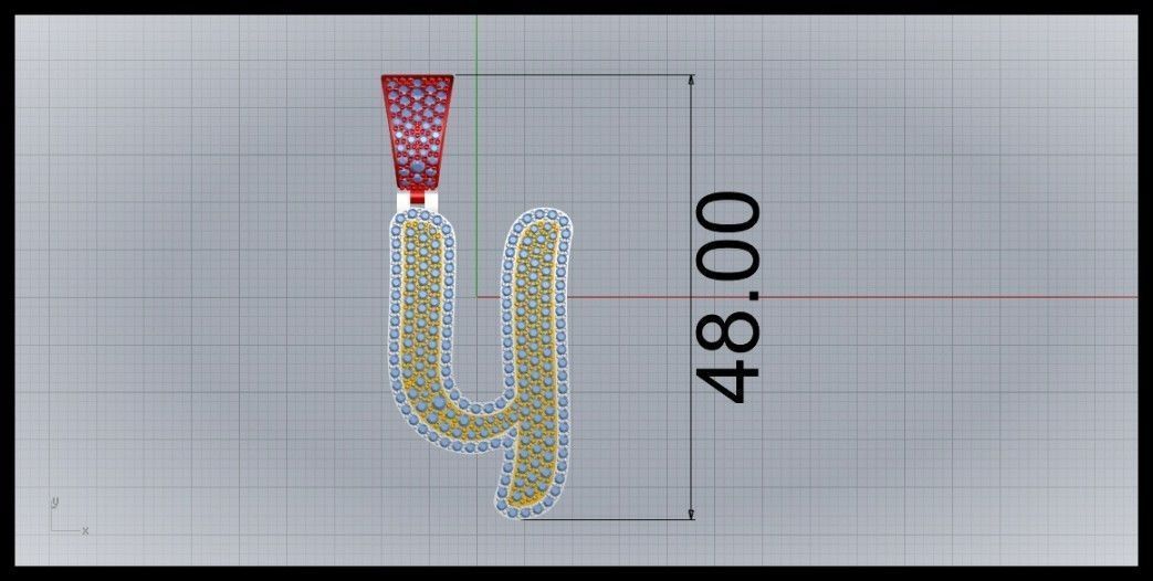 Y CURVED FONT PENDANT 3D print model_6