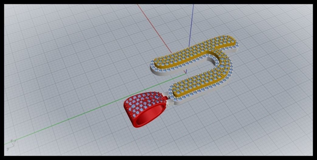 Y CURVED FONT PENDANT 3D print model_3