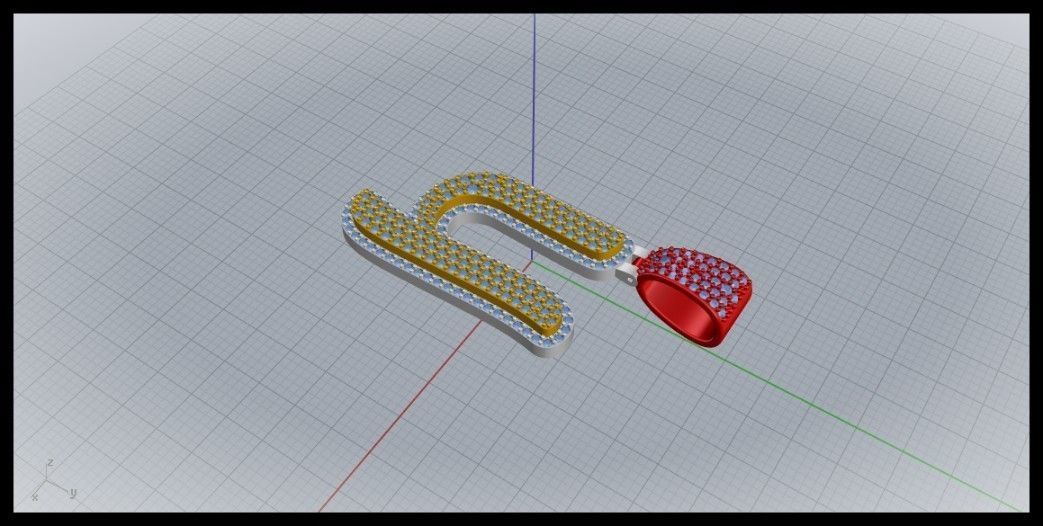 Y CURVED FONT PENDANT 3D print model_4