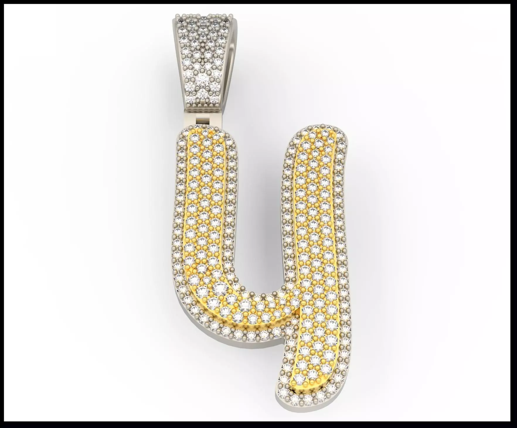 Y CURVED FONT PENDANT 3D print model_0