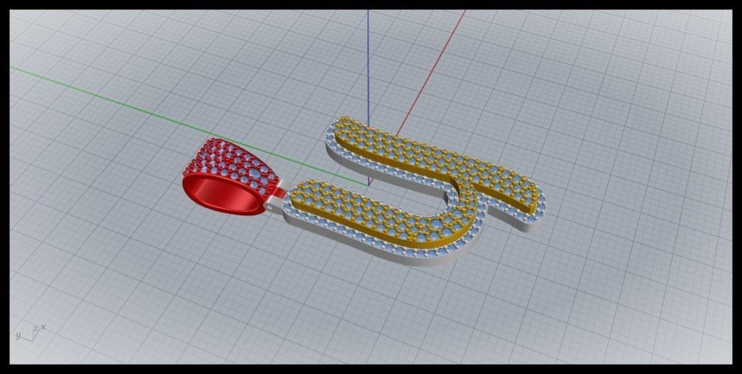 Y CURVED FONT PENDANT 3D print model_2