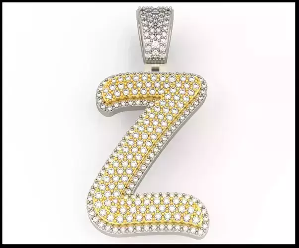 Z CURVED FONT PENDANT