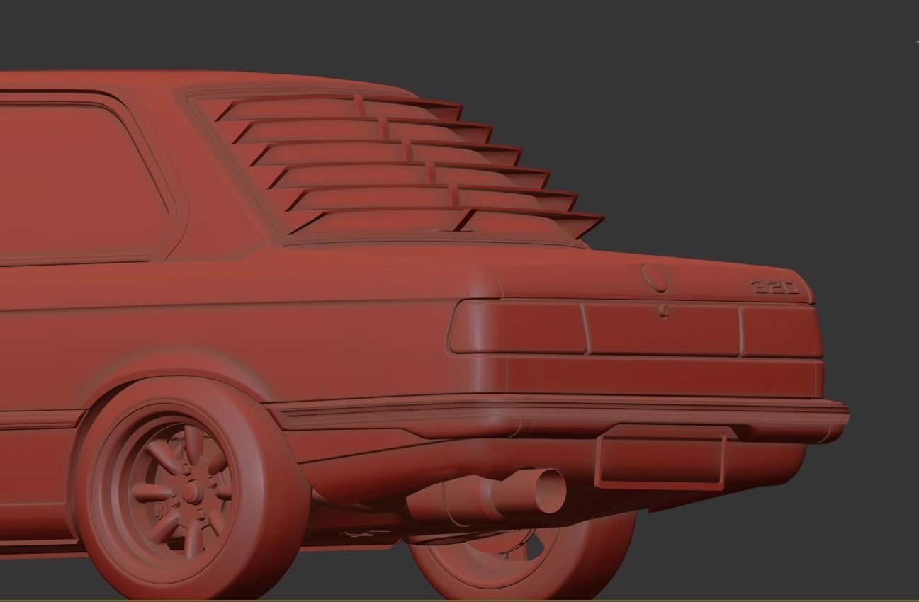 classic e21 rear windshield louvers Low-poly 3D model_6