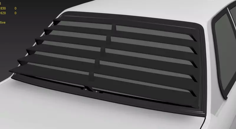 classic e21 rear windshield louvers Low-poly 3D model_0