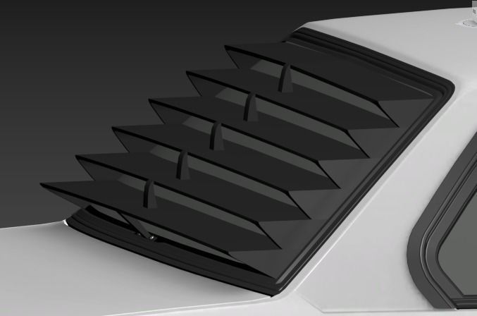 classic e21 rear windshield louvers Low-poly 3D model_2