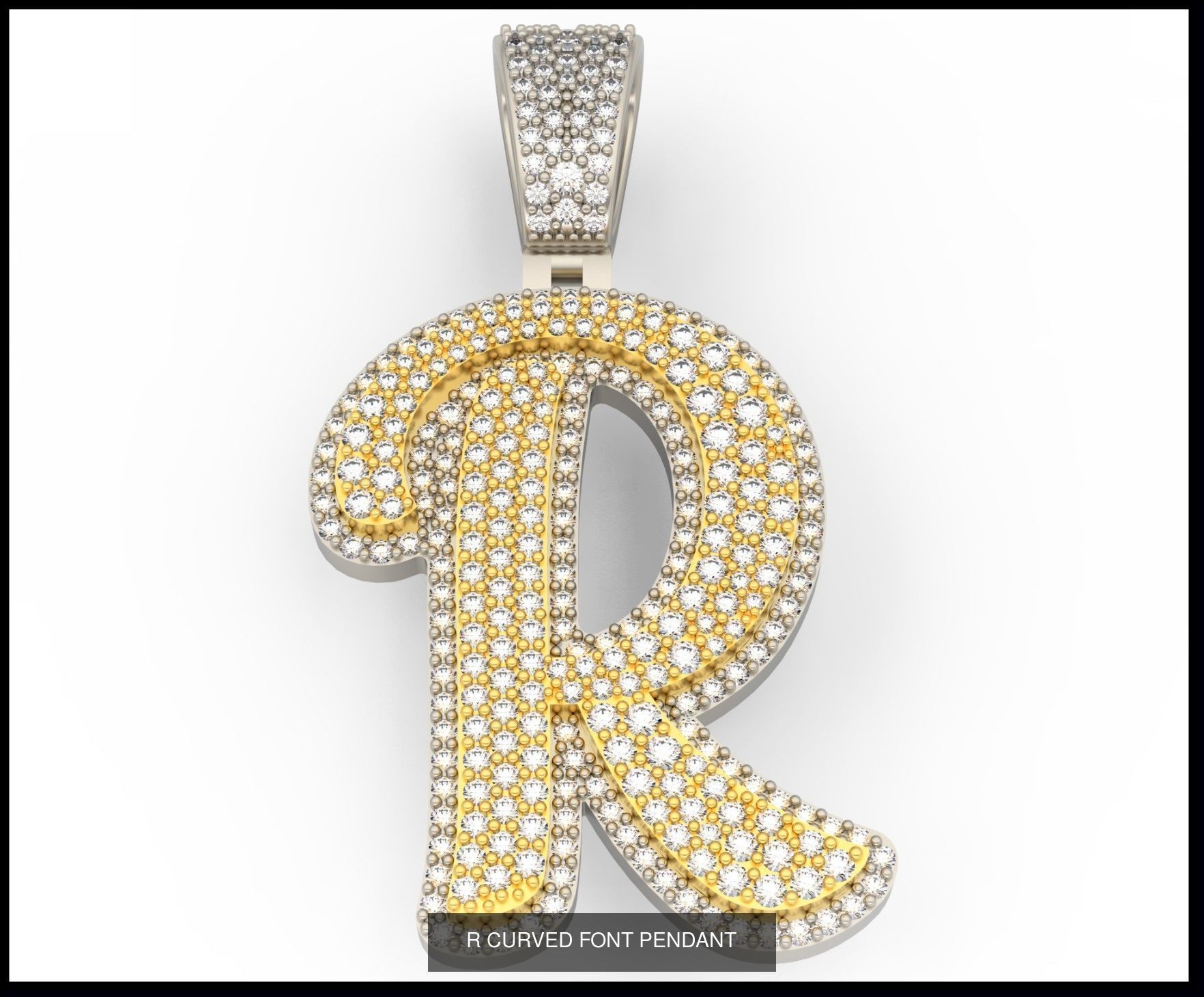 A-Z CURVED FONT PENDANT 3D Model Collection_20
