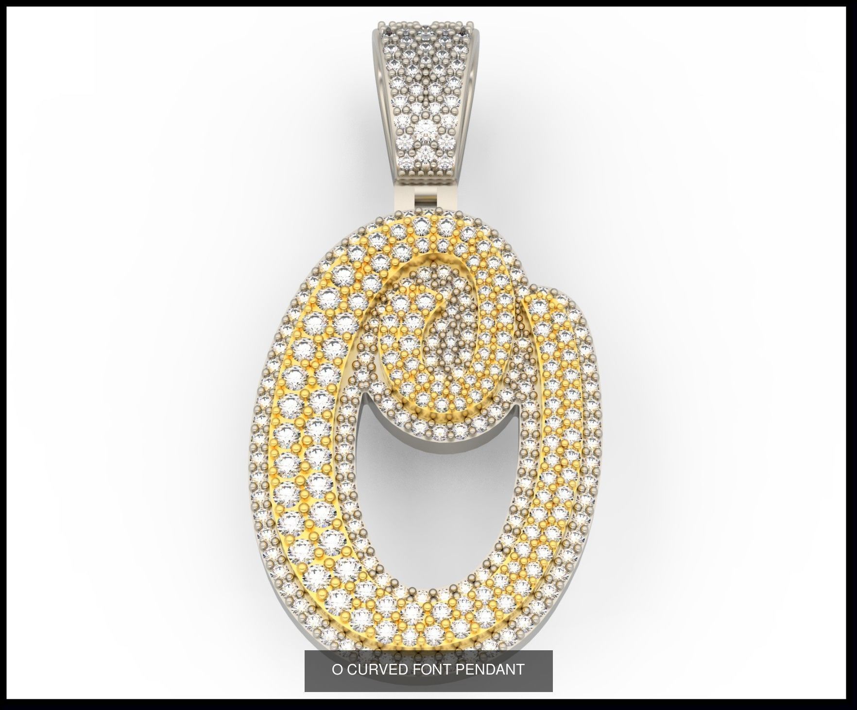 A-Z CURVED FONT PENDANT 3D Model Collection_17