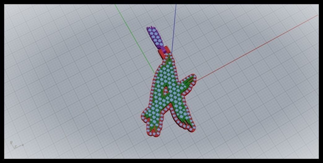 A PAVE LETTER FONT PENDANT 3D print model_1