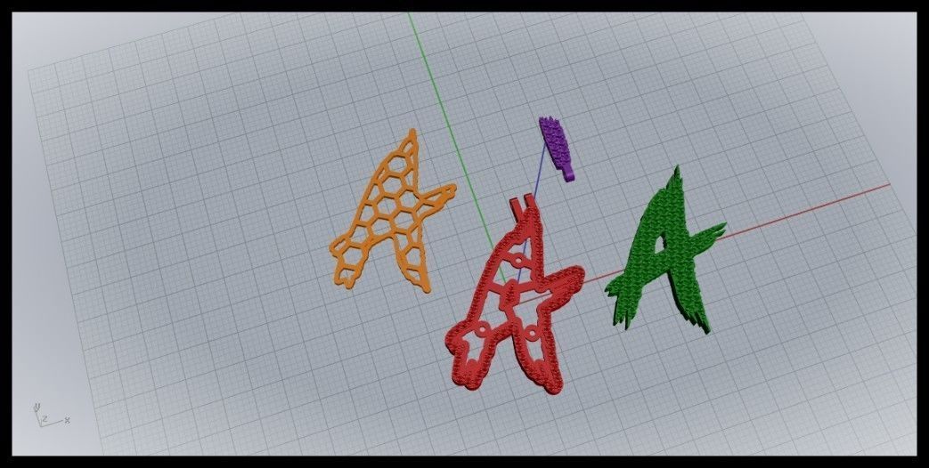 A PAVE LETTER FONT PENDANT 3D print model_6