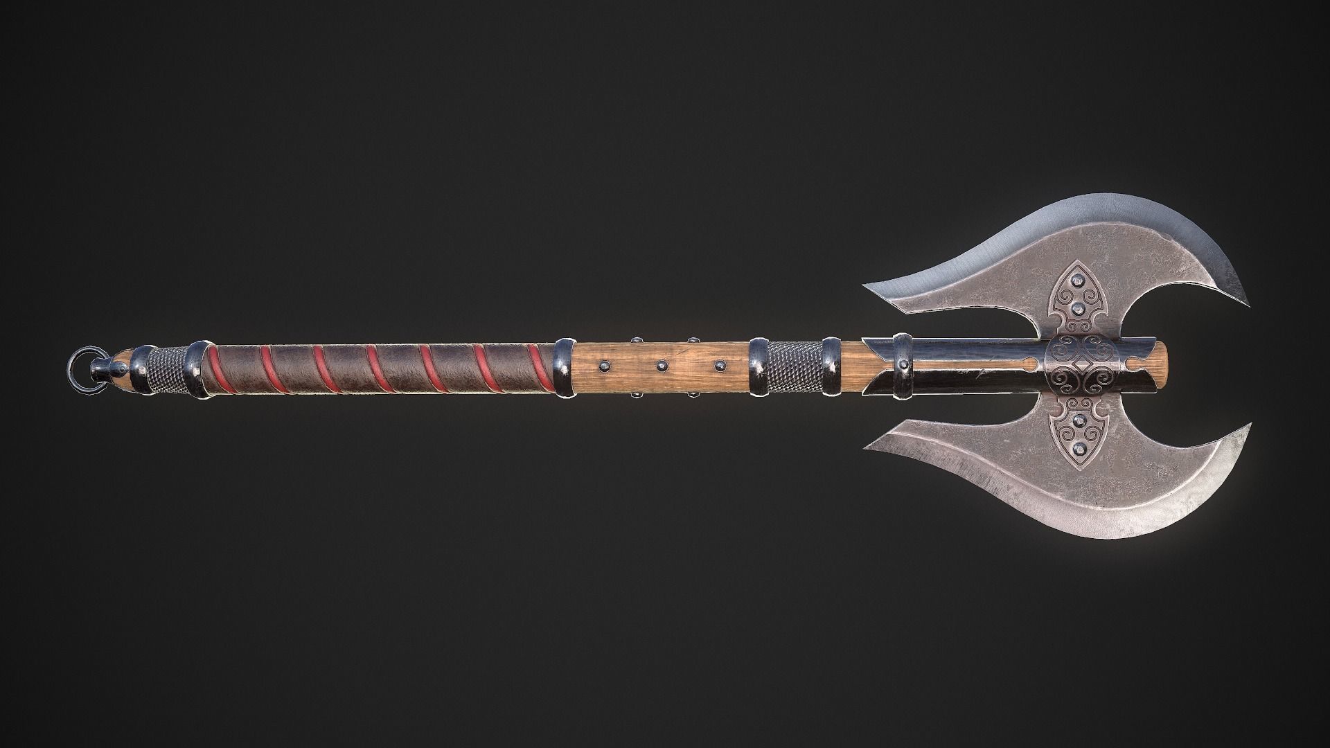 Medieval Axe 01 Low-poly 3D model_2