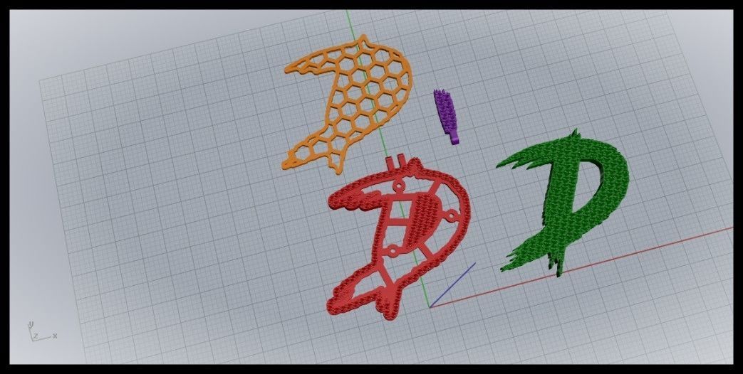 D PAVE LETTER FONT PENDANT 3D print model_8