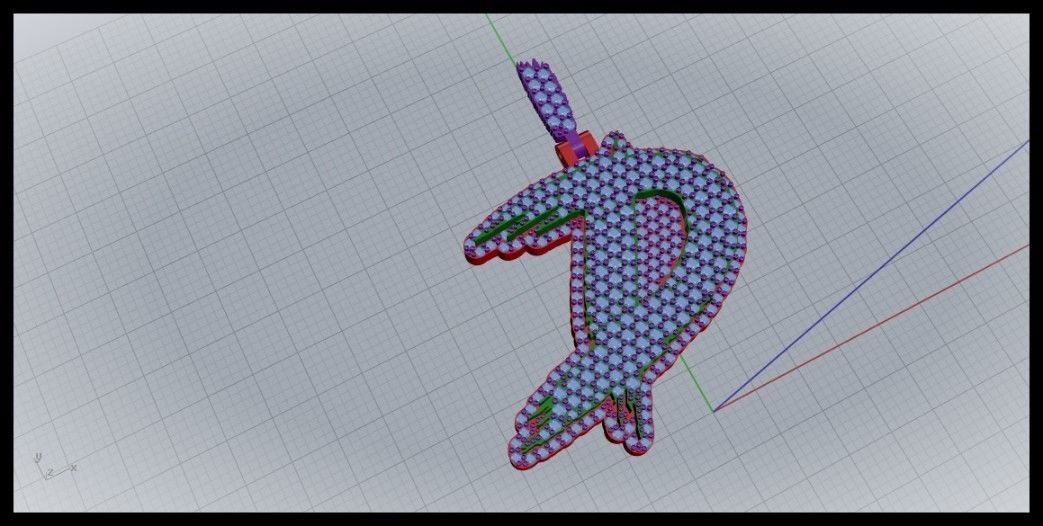 D PAVE LETTER FONT PENDANT 3D print model_1