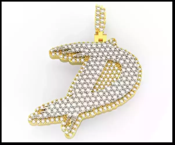 D PAVE LETTER FONT PENDANT 3D print model