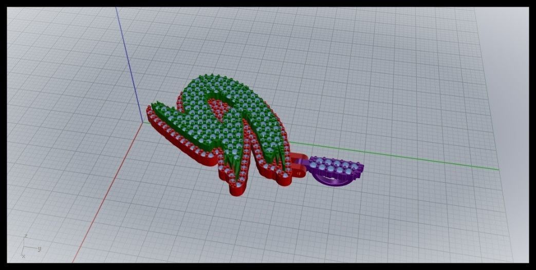 G PAVE LETTER FONT PENDANT 3D print model_4