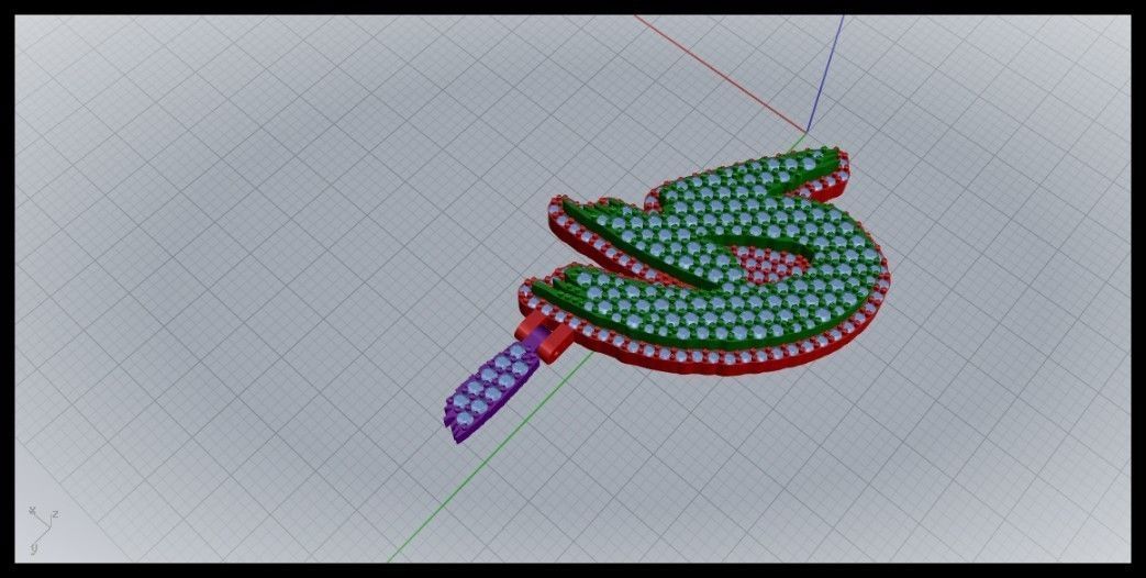 G PAVE LETTER FONT PENDANT 3D print model_3