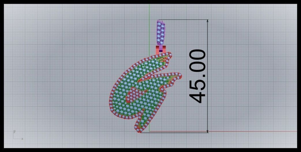 G PAVE LETTER FONT PENDANT 3D print model_8