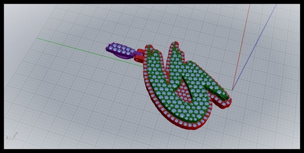 G PAVE LETTER FONT PENDANT 3D print model_2