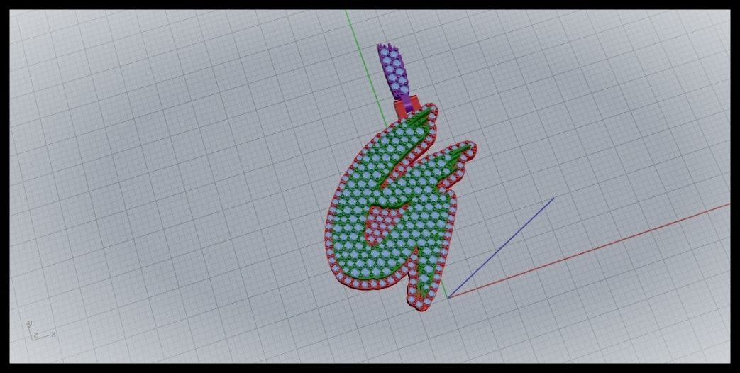 G PAVE LETTER FONT PENDANT 3D print model_1