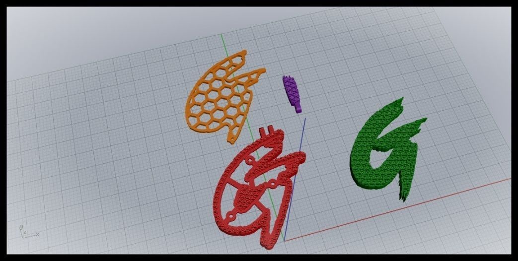 G PAVE LETTER FONT PENDANT 3D print model_6