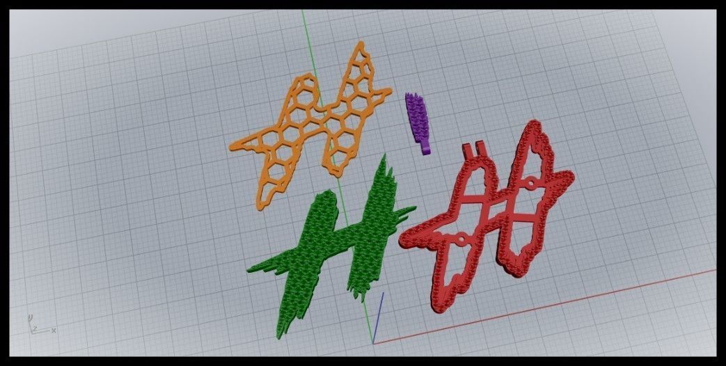 H PAVE LETTER FONT PENDANT 3D print model_6