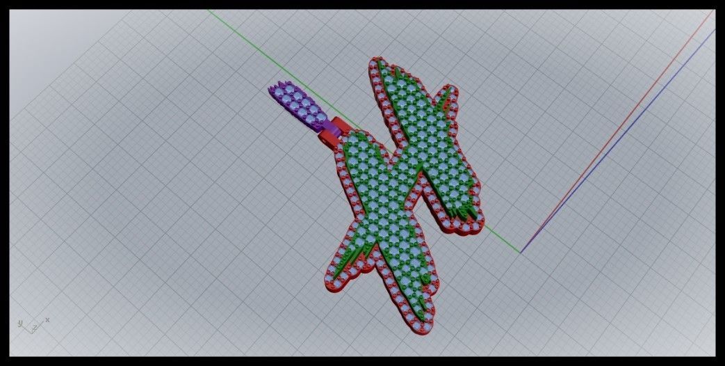 H PAVE LETTER FONT PENDANT 3D print model_1