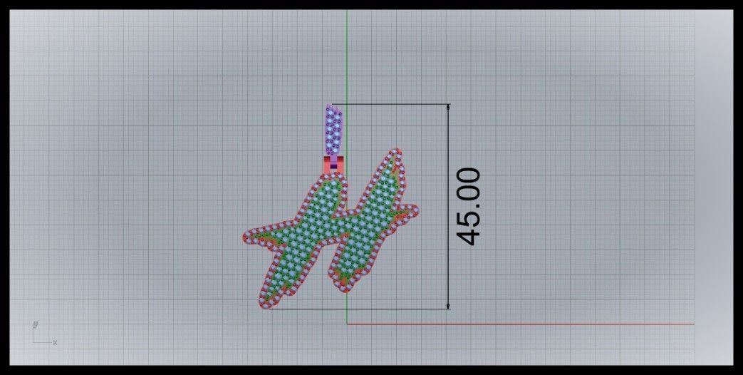 H PAVE LETTER FONT PENDANT 3D print model_8