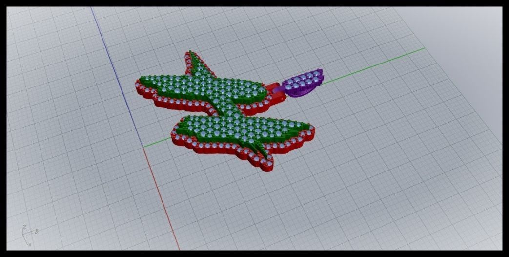 H PAVE LETTER FONT PENDANT 3D print model_4