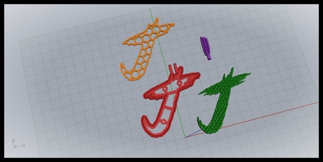 J PAVE LETTER FONT PENDANT 3D print model_6