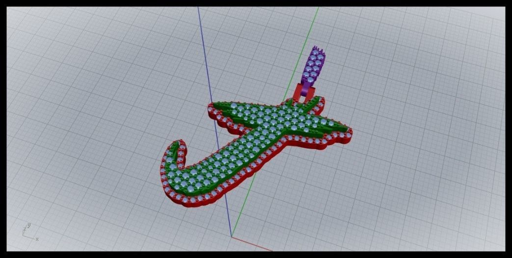 J PAVE LETTER FONT PENDANT 3D print model_5