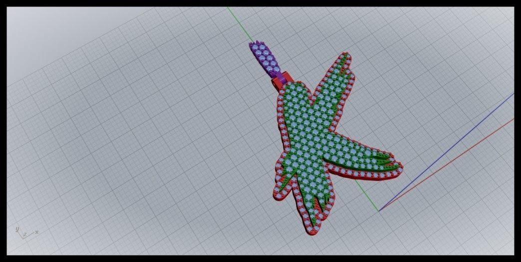 K PAVE LETTER FONT PENDANT 3D print model_1