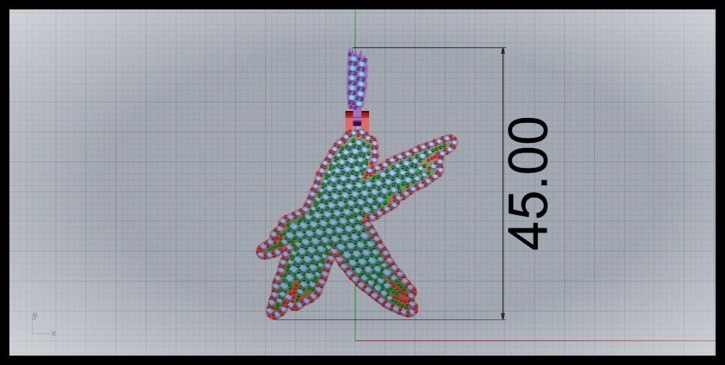 K PAVE LETTER FONT PENDANT 3D print model_8