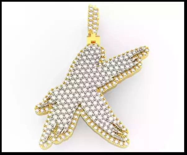 K PAVE LETTER FONT PENDANT 3D print model