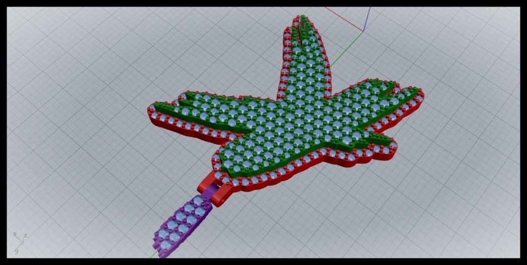 K PAVE LETTER FONT PENDANT 3D print model_3