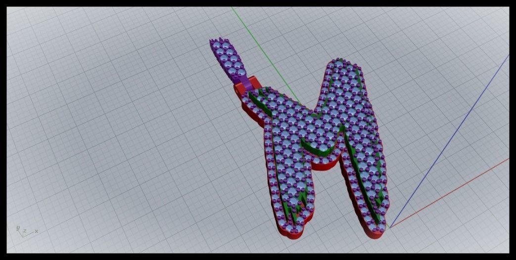 M PAVE LETTER FONT PENDANT 3D print model_1