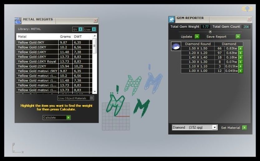 M PAVE LETTER FONT PENDANT 3D print model_11