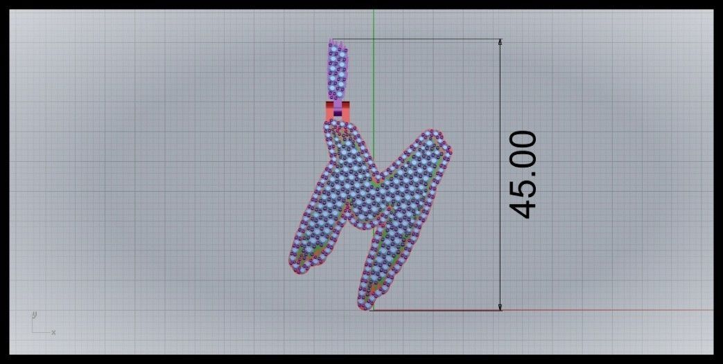 M PAVE LETTER FONT PENDANT 3D print model_8