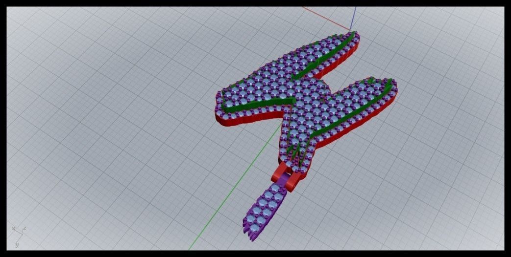 M PAVE LETTER FONT PENDANT 3D print model_3