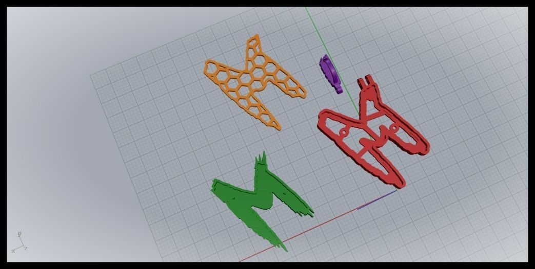 M PAVE LETTER FONT PENDANT 3D print model_7