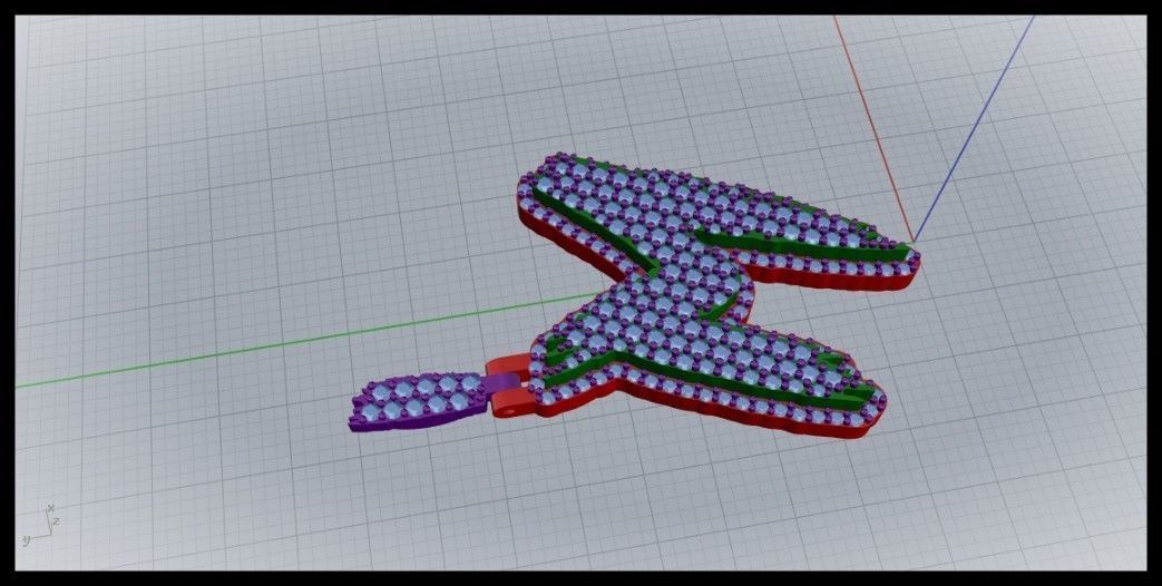 M PAVE LETTER FONT PENDANT 3D print model_2