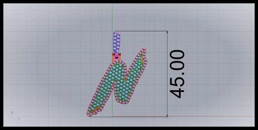 N PAVE LETTER FONT PENDANT 3D print model_6