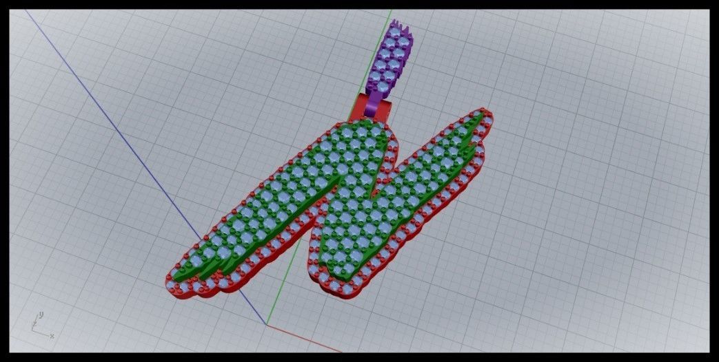 N PAVE LETTER FONT PENDANT 3D print model_5