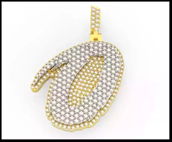 O PAVE LETTER FONT PENDANT 3D print model